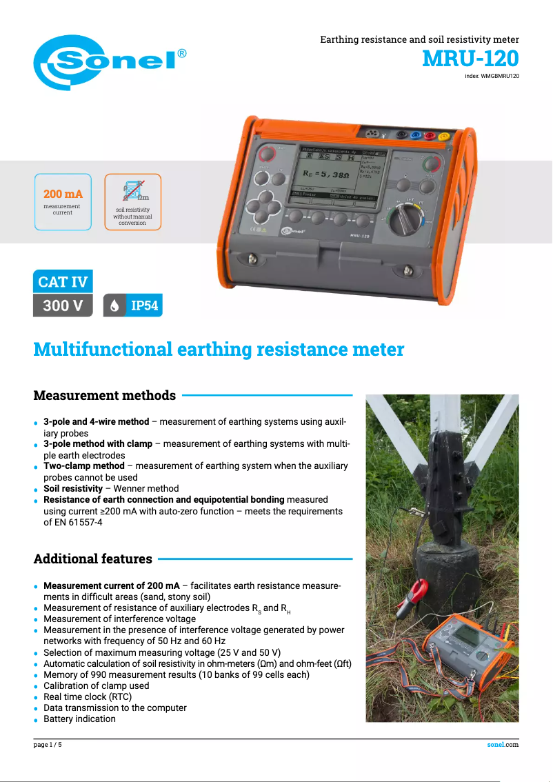 Image de la première page du manuel de l'appareil MRU-120