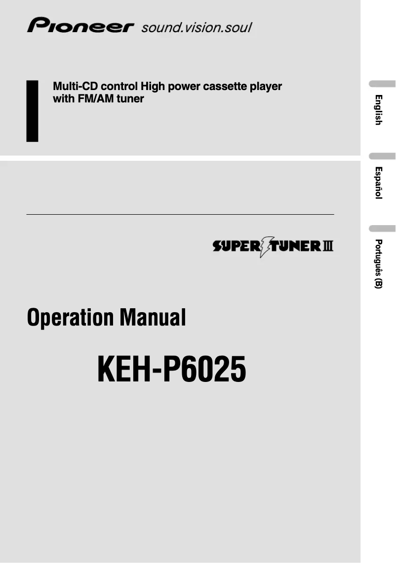 Image de la première page du manuel de l'appareil KEH-P6025