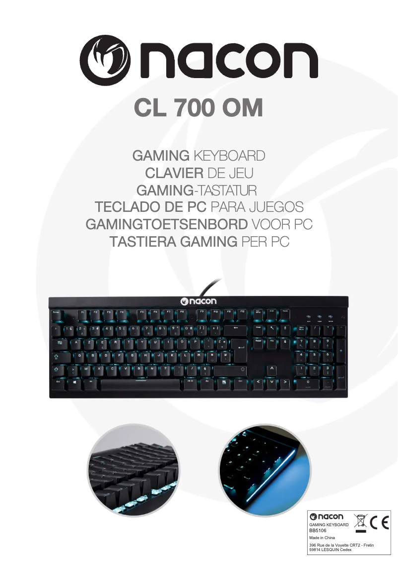 Page n°1 - Manuel utilisateur NACON CL-700OM