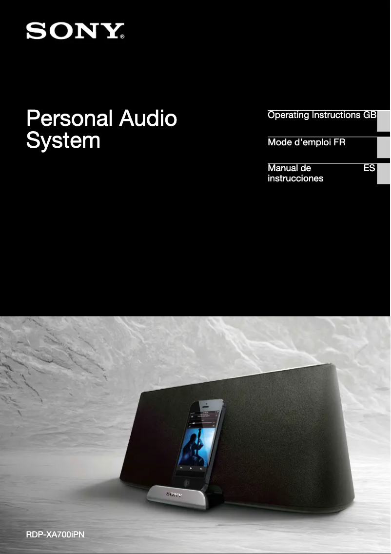 Page n°1 - Manuel utilisateur Sony RDP-XA700iPN