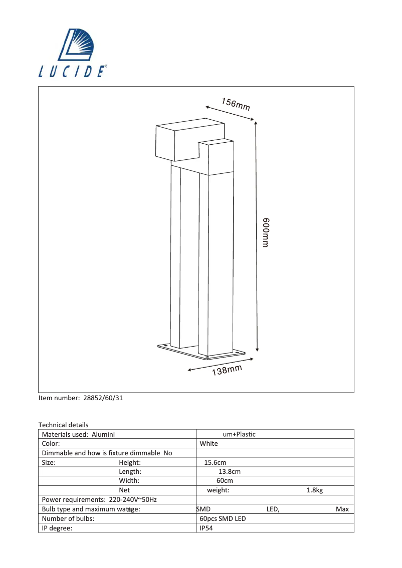 Image de la première page du manuel de l'appareil Kwinto 28852/60/31