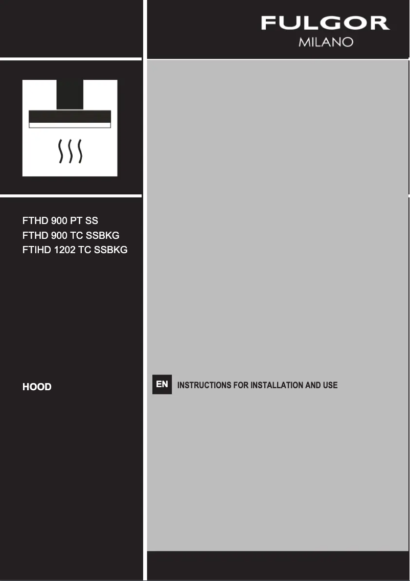 Page n°1 - Guide d'installation Fulgor Milano FTHD 900 TC X