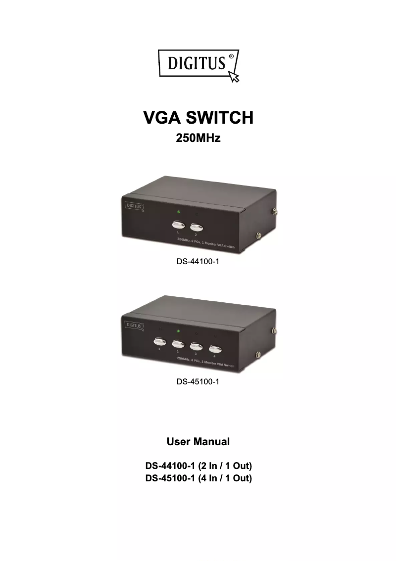 Image de la première page du manuel de l'appareil DS-45100-1