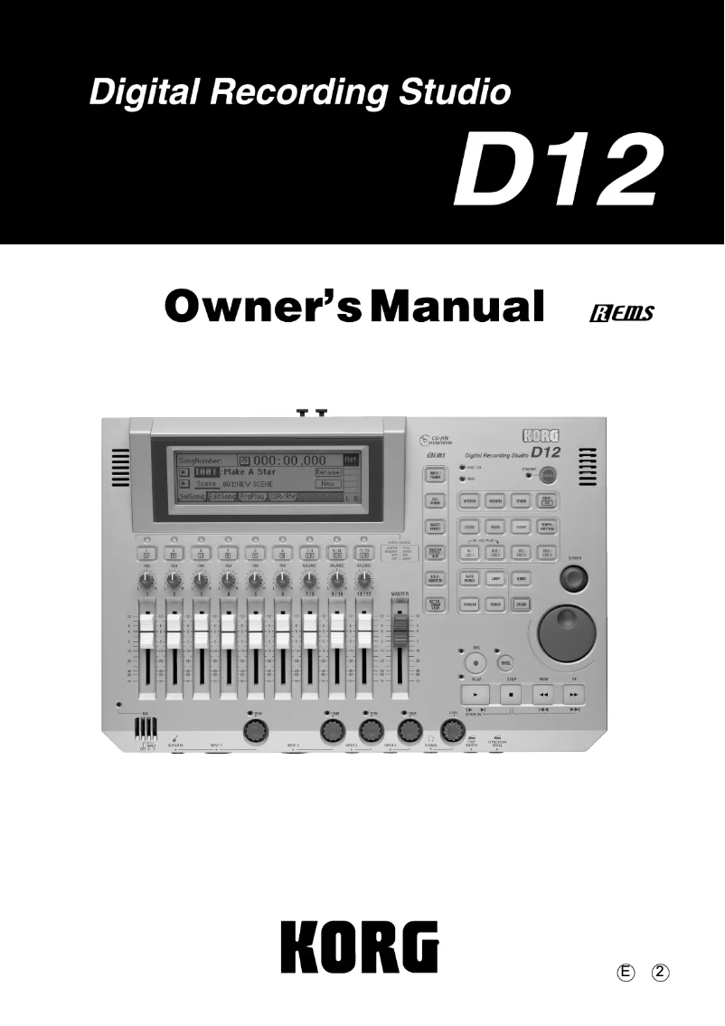 Page n°1 - Manuel utilisateur Korg D12