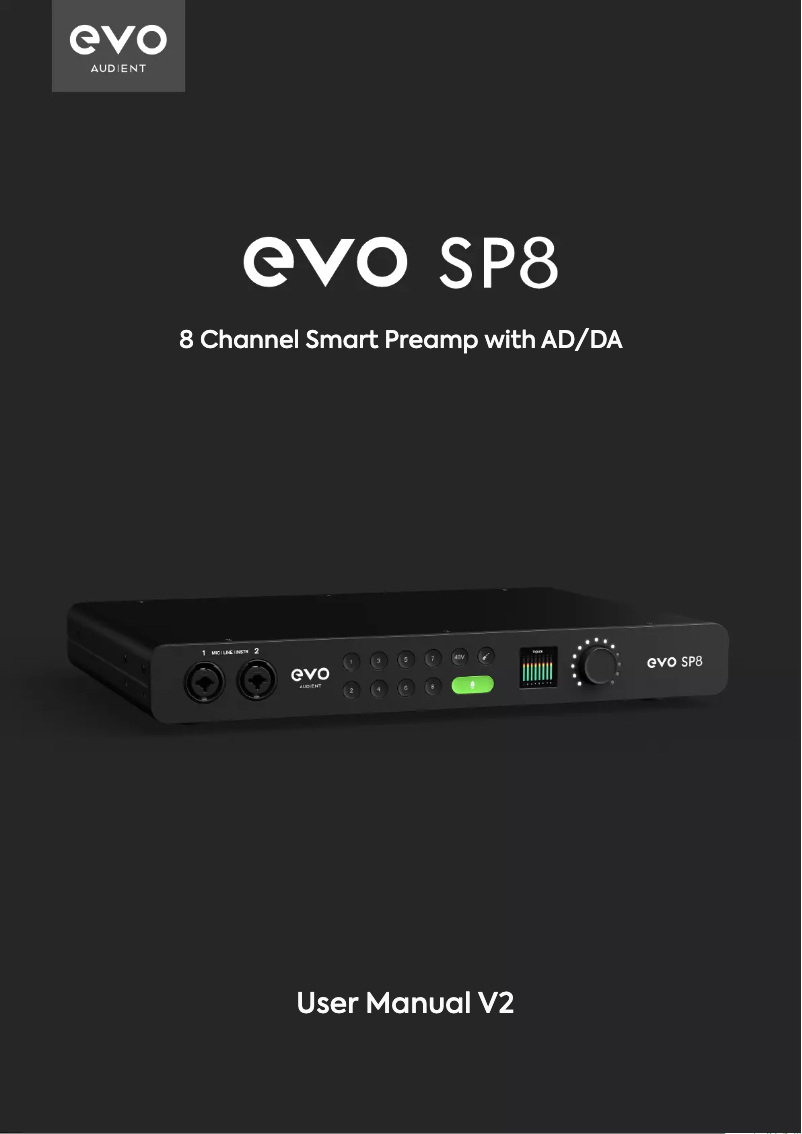 Image de la première page du manuel de l'appareil SP8