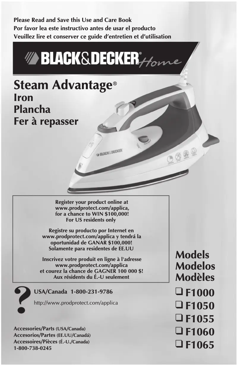 Page 1 de la notice Manuel utilisateur Black & Decker F1055