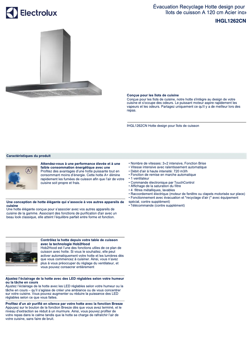 Page n°1 - Fiche technique Electrolux IHGL1262CN