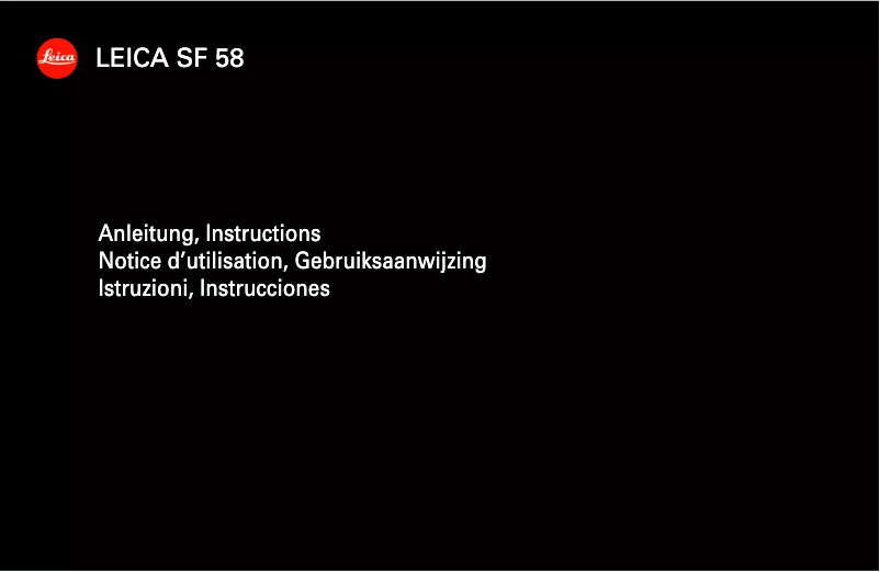 Page 1 de la notice Manuel utilisateur Leica SF 58