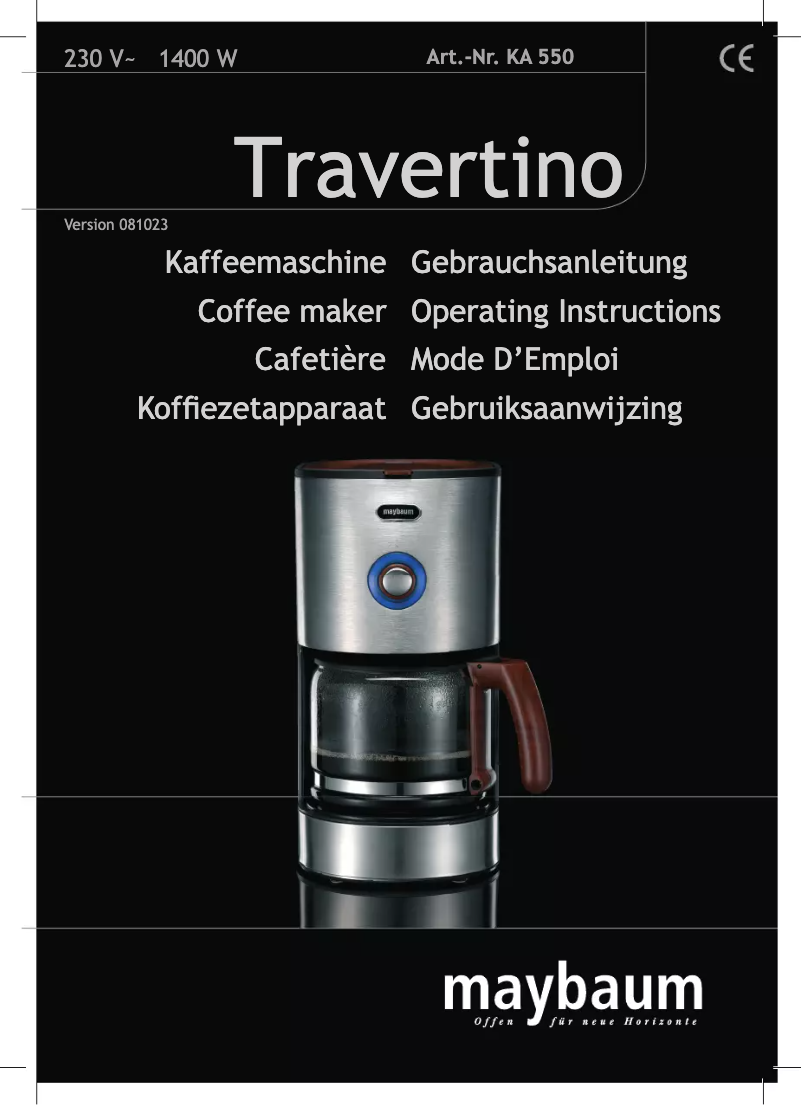 Page 1 de la notice Manuel utilisateur Maybaum Travertino KA 550