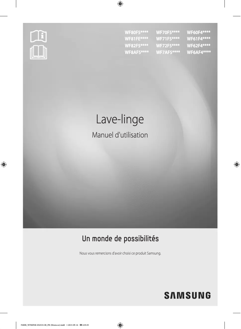 Imagen de la primera página del manual del dispositivo WF70F5E2W2W