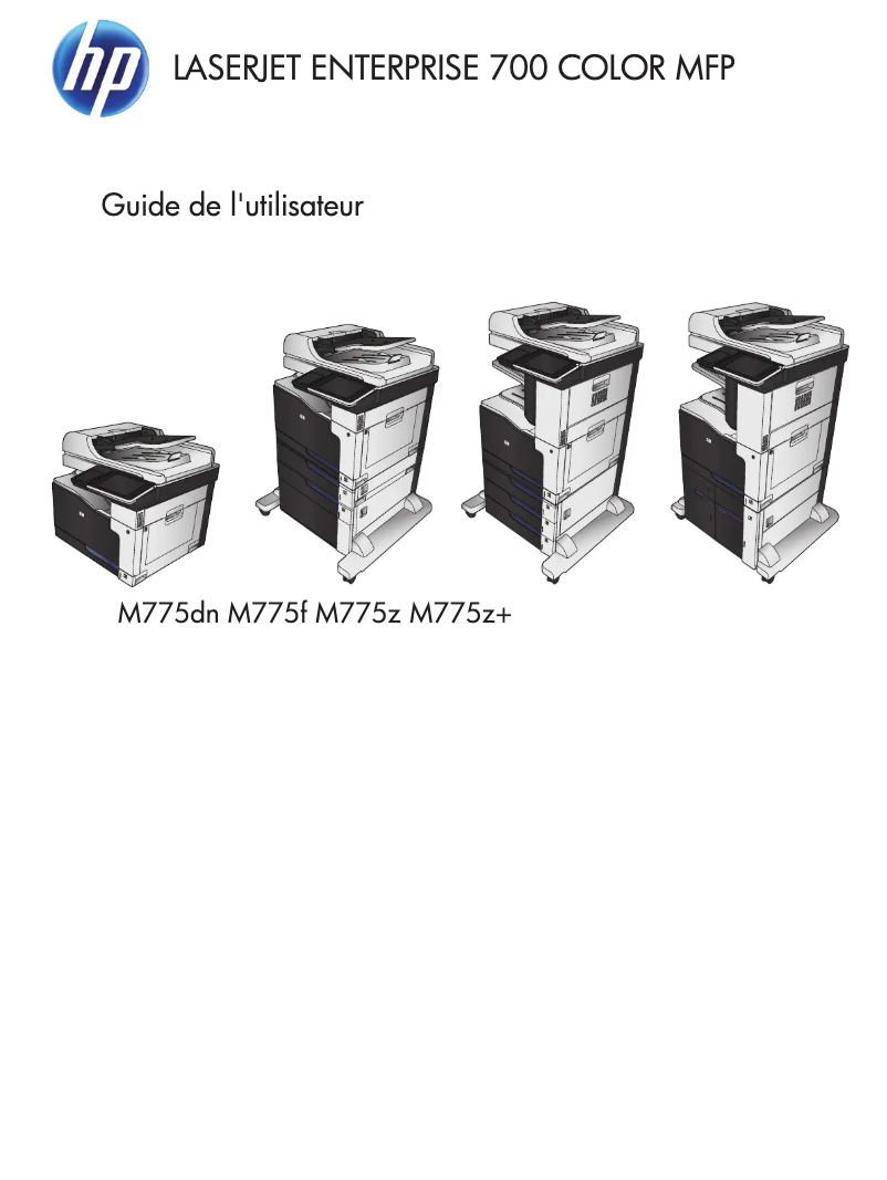 Page 1 de la notice Manuel utilisateur HP LaserJet M775