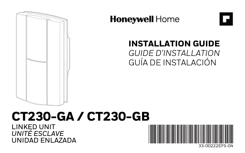 Page n°1 - Manuel utilisateur Honeywell CT230-GA/U