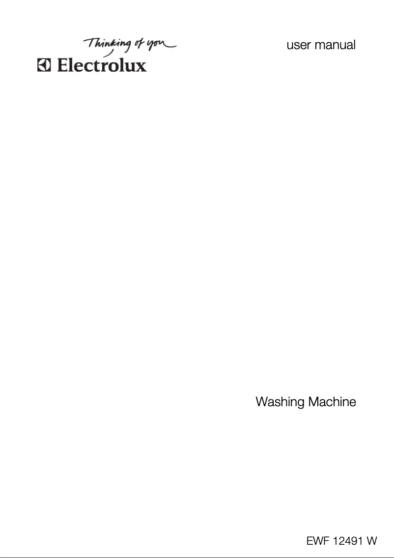 Page n°1 - Manuel utilisateur Electrolux EWF 1249