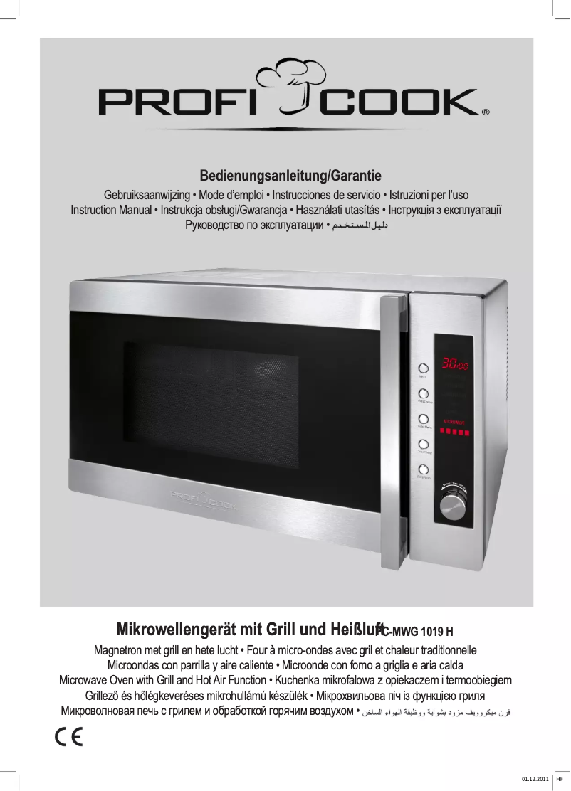 Page 1 de la notice Manuel utilisateur ProfiCook MWG 1019