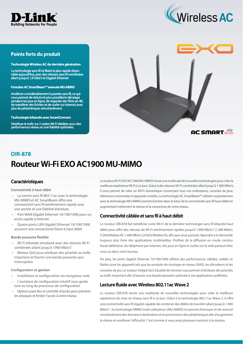 Image de la première page du manuel de l'appareil DIR-878