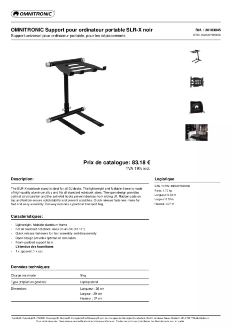 Page 1 de la notice Manuel utilisateur Omnitronic SLR-X
