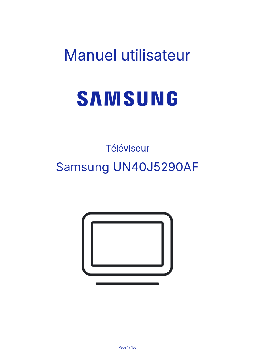 Page n°1 - Manuel utilisateur Samsung UN40J5290AF