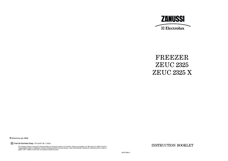 Image de la première page du manuel de l'appareil ZEUC2325X