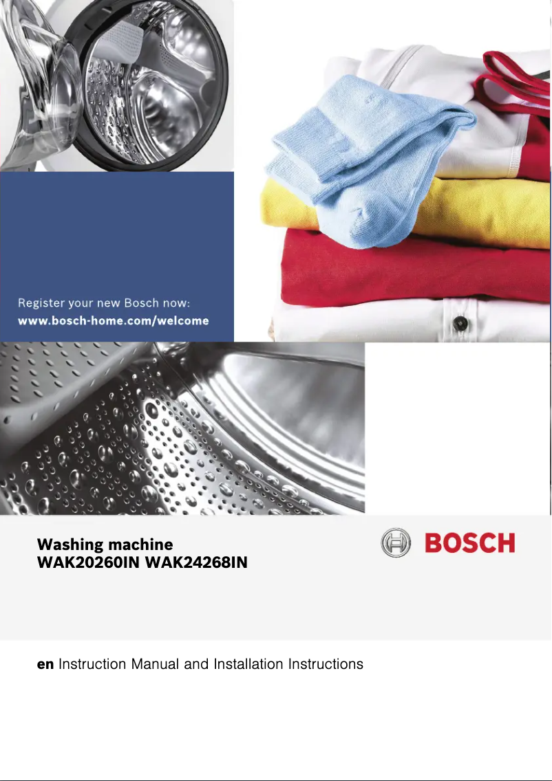 Page n°1 - Manuel utilisateur Bosch WAK20260IN