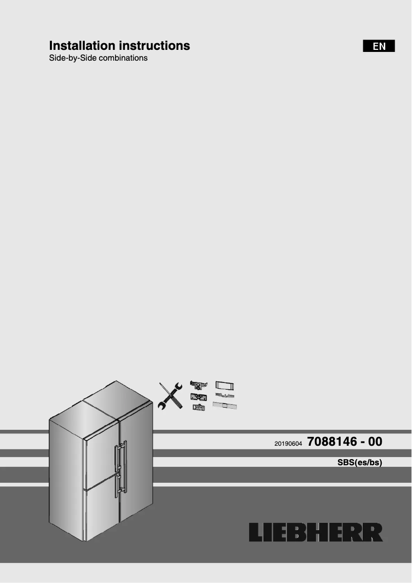 Page 1 de la notice Guide d'installation Liebherr SBSes 8474