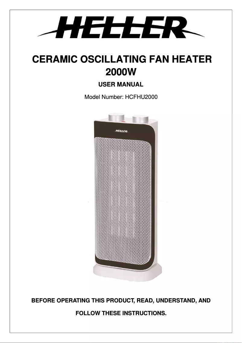 Page n°1 - Manuel utilisateur Heller HCFHU2000