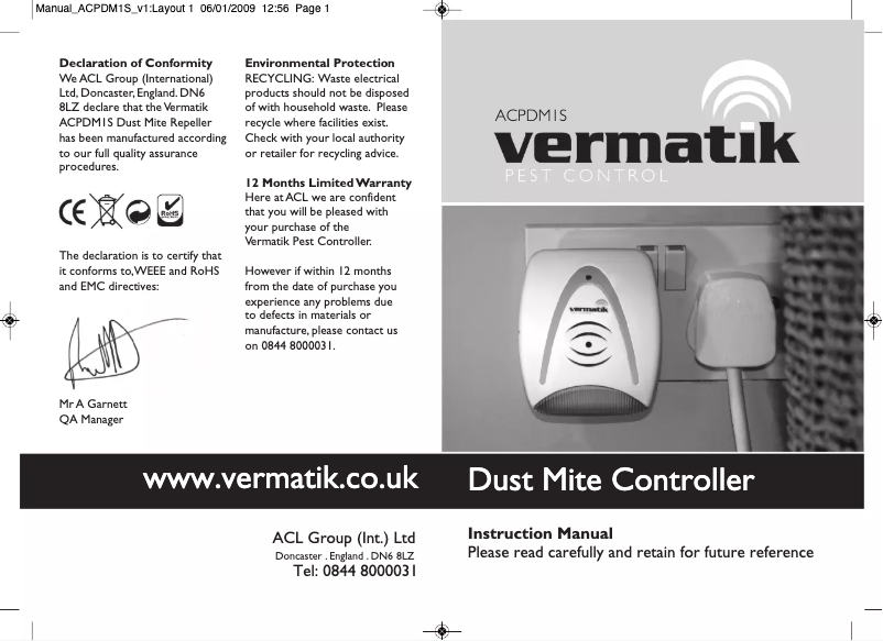 Página 1 del manual Manual de usuario Vermatik ACPDM1S