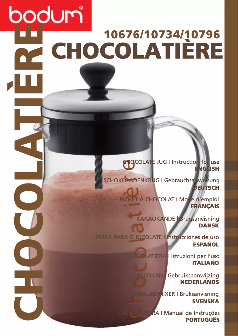 Image de la première page du manuel de l'appareil Chocolatiere