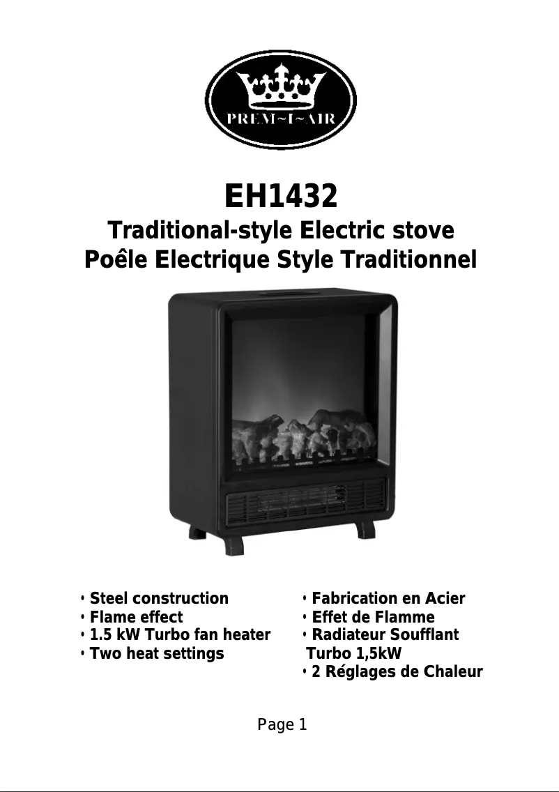 Page n°1 - Manuel utilisateur Prem-I-Air EH1432