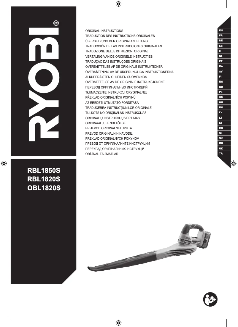 Page n°1 - Manuel utilisateur RYOBI RBL1820S40F