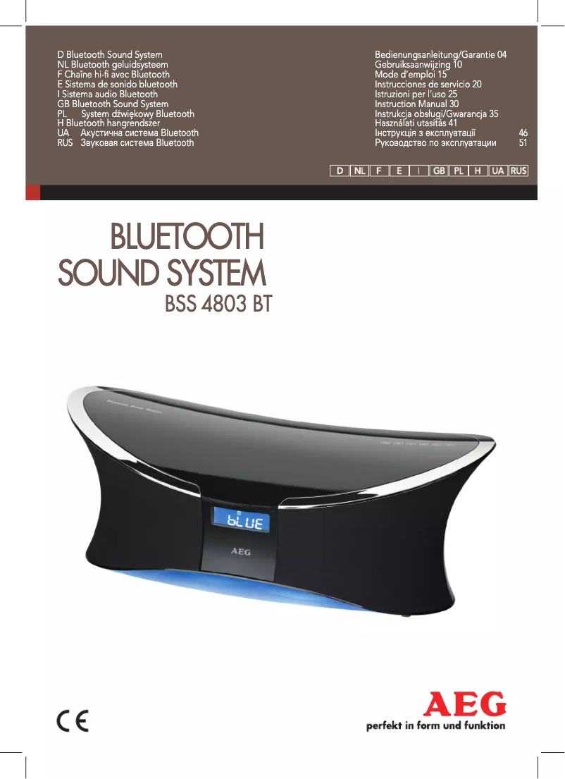 Page 1 de la notice Manuel utilisateur AEG BSS 4803 BT
