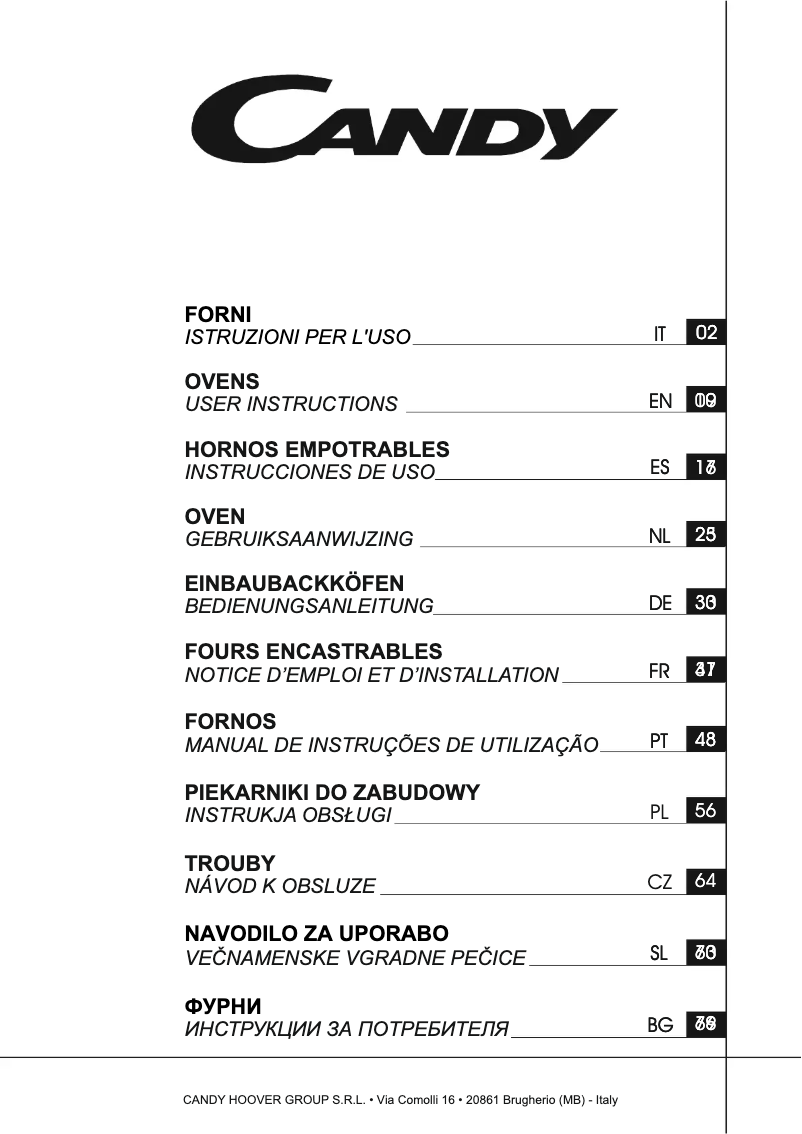 Page 1 de la notice Manuel utilisateur Candy FCP605XL