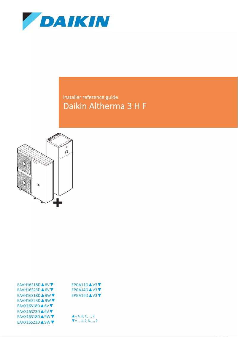Page 1 de la notice Guide d'installation Daikin EAVX16S18DA6V