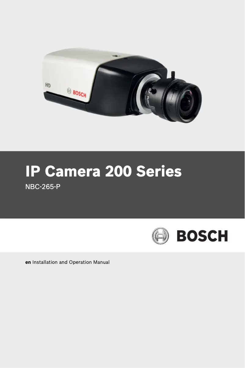 Página 1 del manual Manual de usuario Bosch NBC-265-P