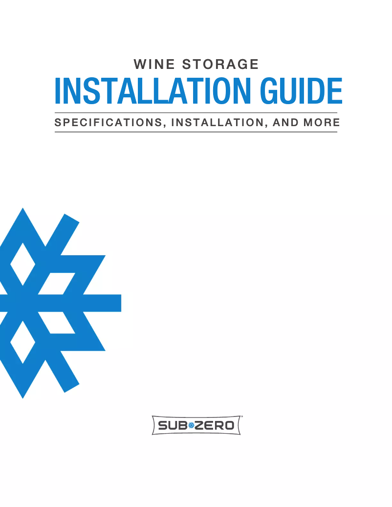 Page 1 de la notice Guide d'installation Sub-Zero UW24OLH