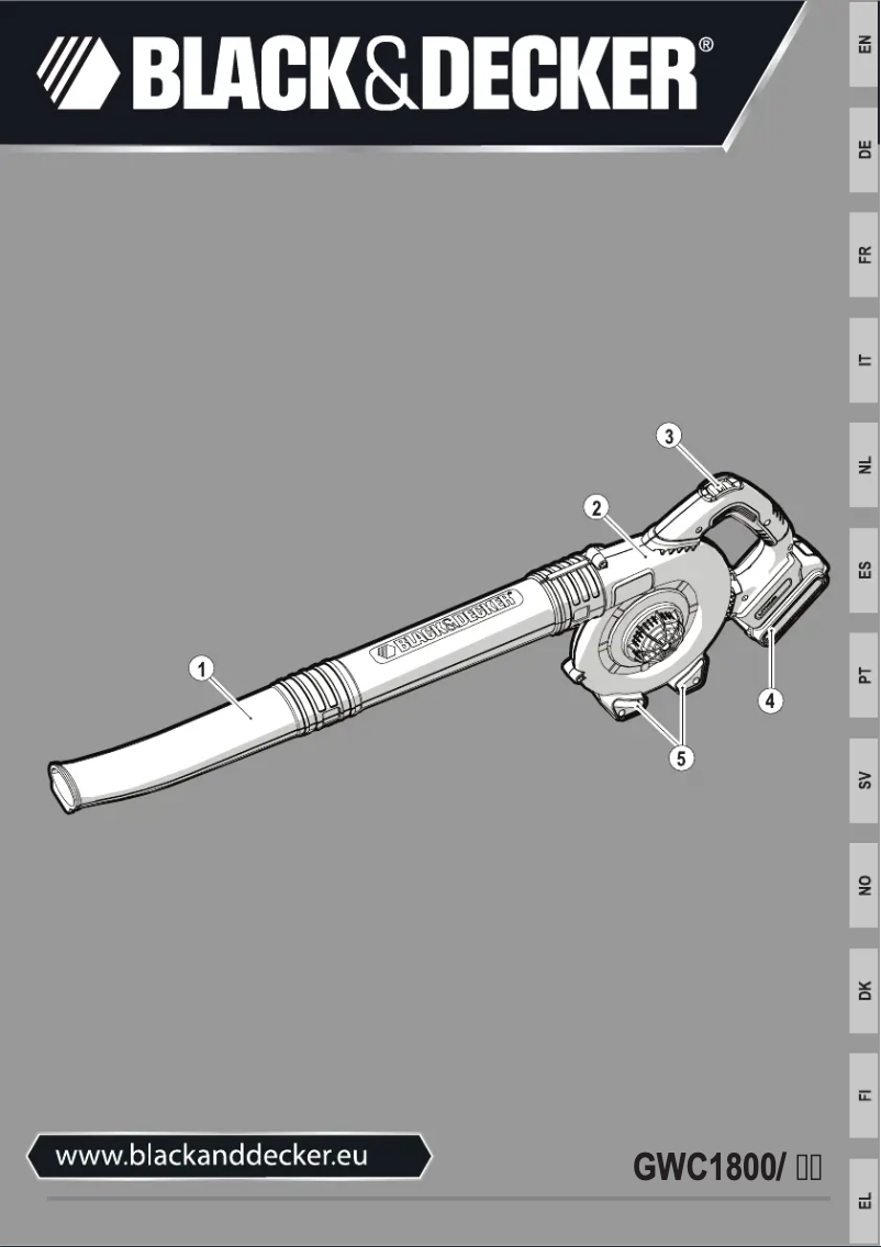 Page 1 de la notice Manuel utilisateur Black & Decker GWC1800L20