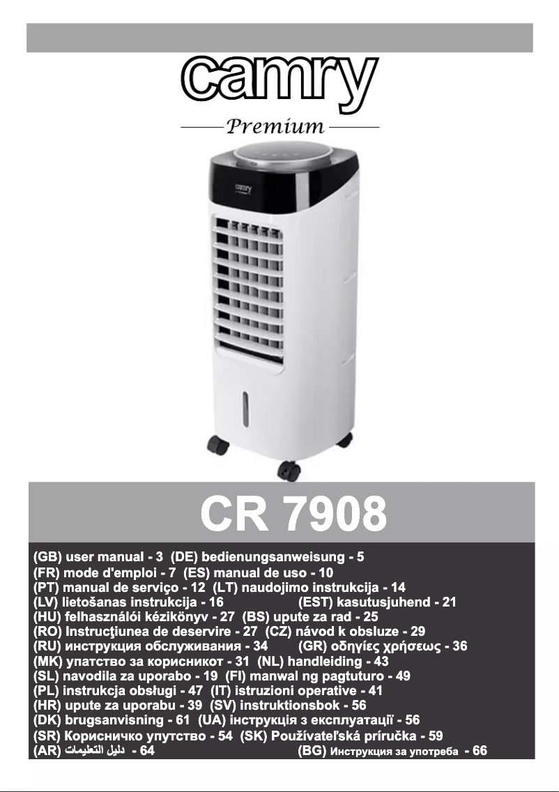 Page 1 de la notice Manuel utilisateur Camry CR 7908