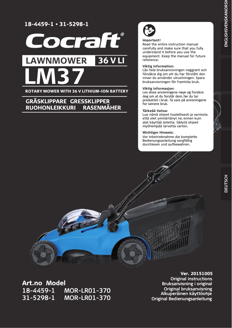 Imagen de la primera página del manual del dispositivo LM37