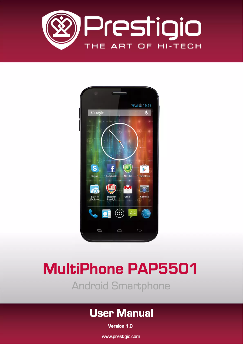 Page 1 de la notice Manuel utilisateur Prestigio MultiPhone 5501 DUO