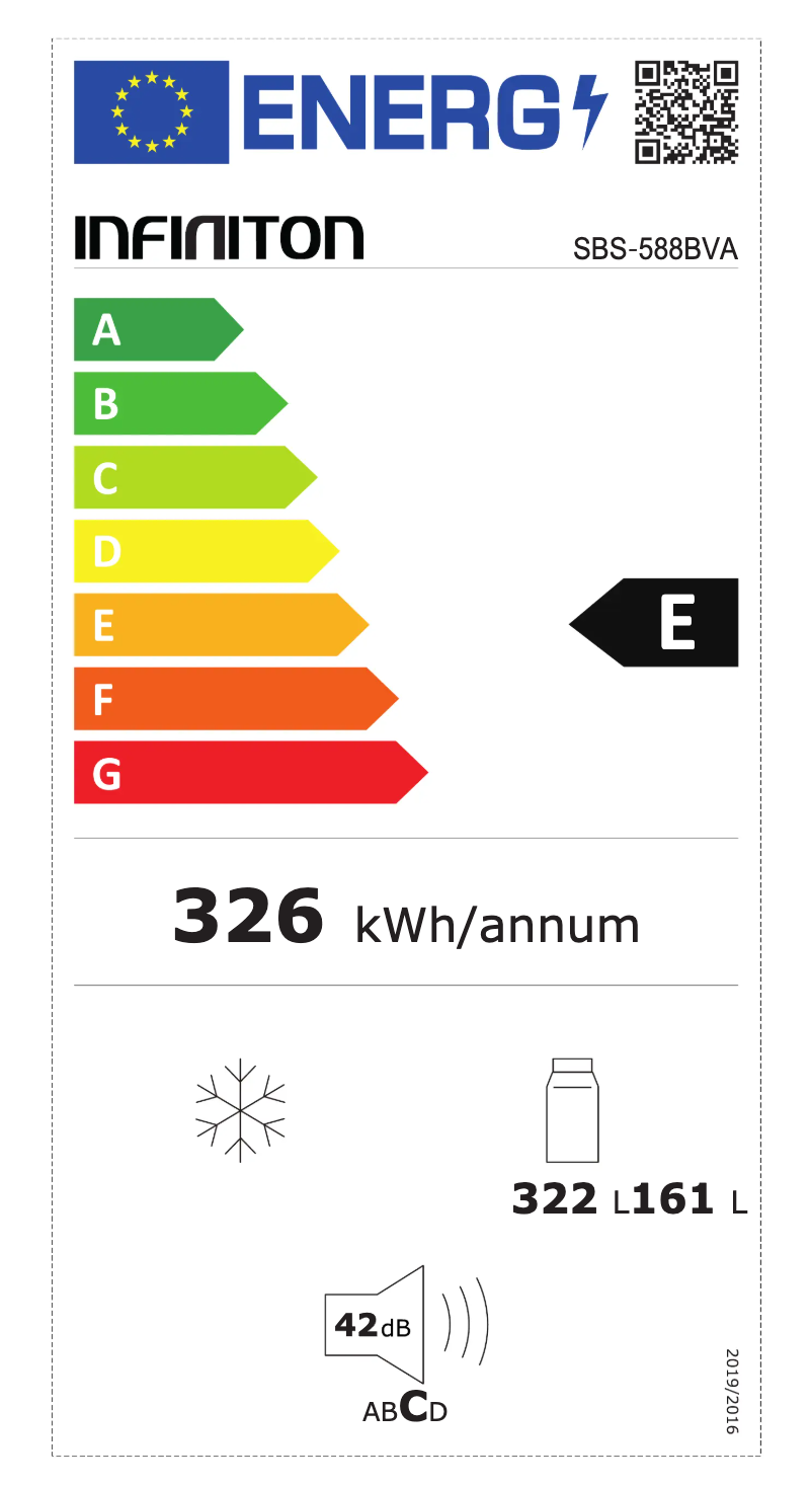 Page 1 de la notice Label énergétique Infiniton SBS-588 BVA