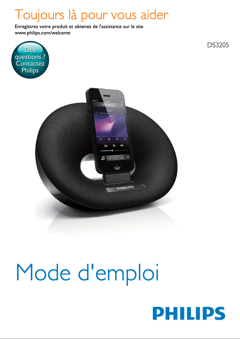 Page 1 de la notice Manuel utilisateur Philips DS3205
