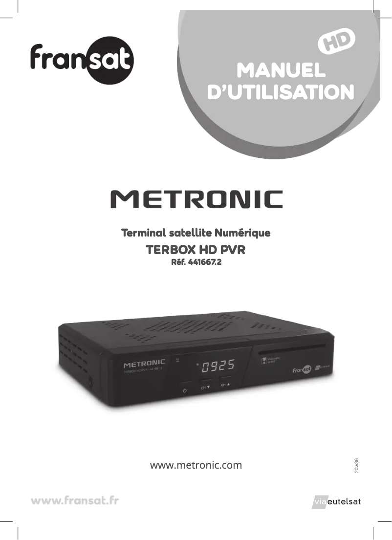 Page 1 de la notice Manuel utilisateur Metronic Terbox HD PVR
