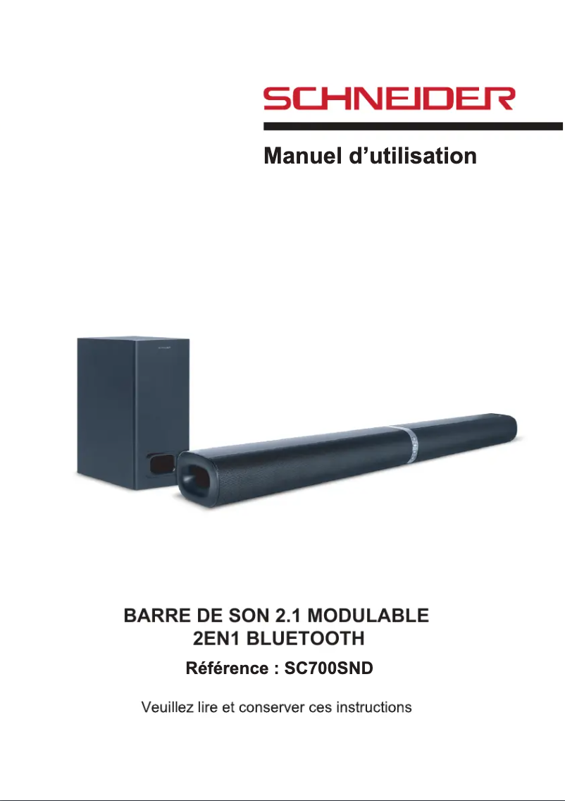 Page 1 de la notice Manuel utilisateur Schneider SC700SND
