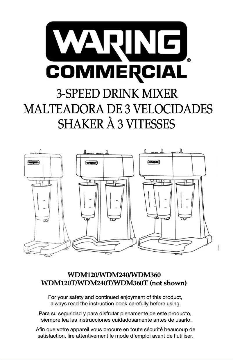Page n°1 - Manuel utilisateur Waring Commercial WDM360T