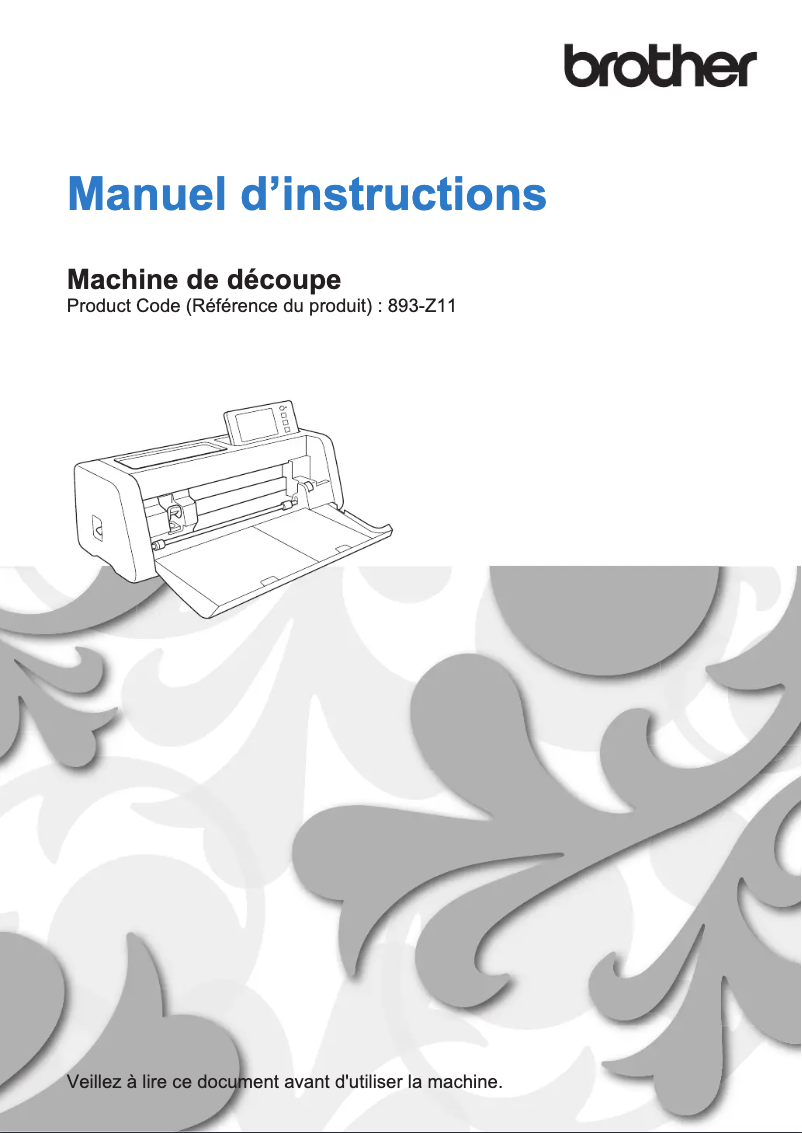 Image de la première page du manuel de l'appareil SDX2250D