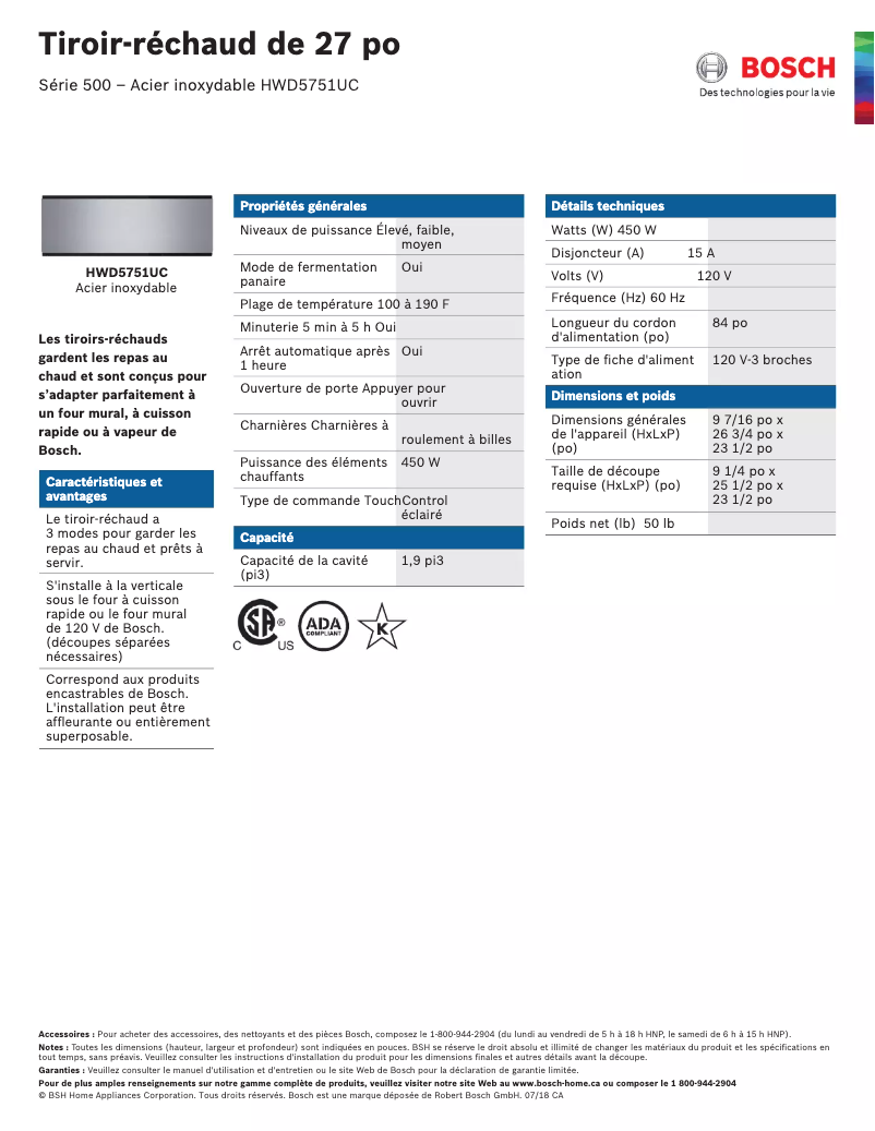 Image de la première page du manuel de l'appareil HWD5751UC