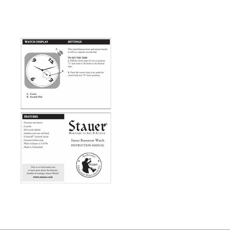 Page n°1 - Manuel utilisateur Stauer 28720