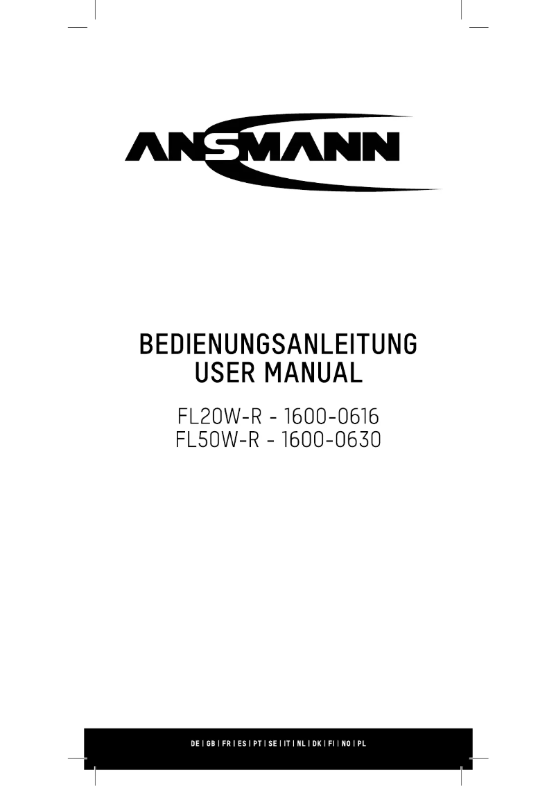 Page 1 de la notice Manuel utilisateur Ansmann FL20W-R