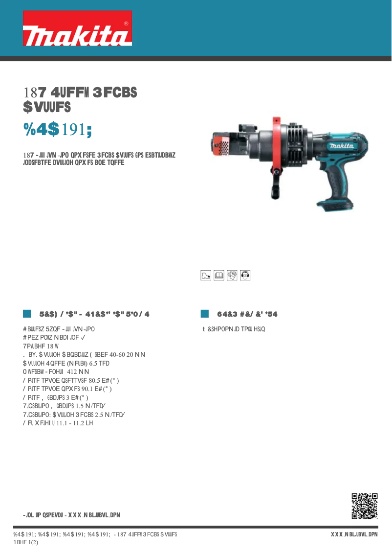 Página 1 del manual Ficha técnica Makita DSC191Z