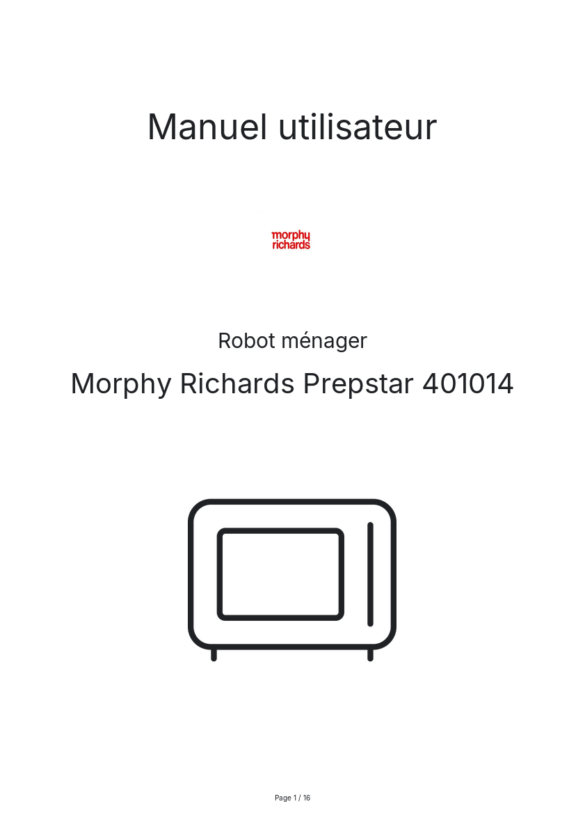 Image de la première page du manuel de l'appareil Prepstar 401014