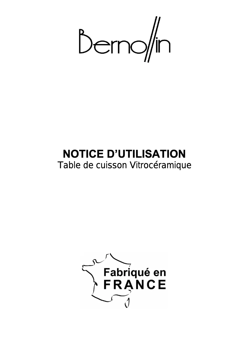 Page 1 de la notice Manuel utilisateur Bernollin VBER01